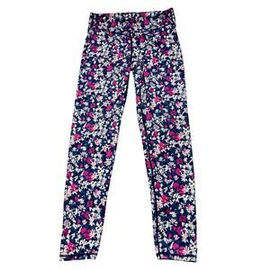 Eddie Bauer Pants Leggings Girls Size L Blue Pink Floral